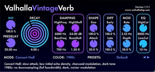 Valhalla DSP Valhalla VintageVerb 2.0.2 WIN & MacOSX