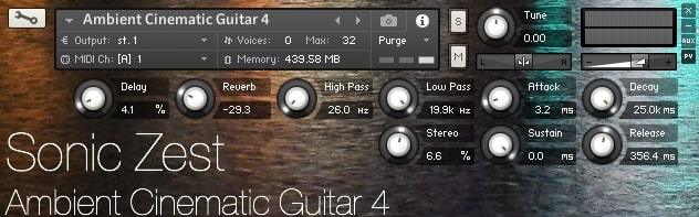 Sonic Zest Ambient Cinematic Guitar 4 KONTAKT