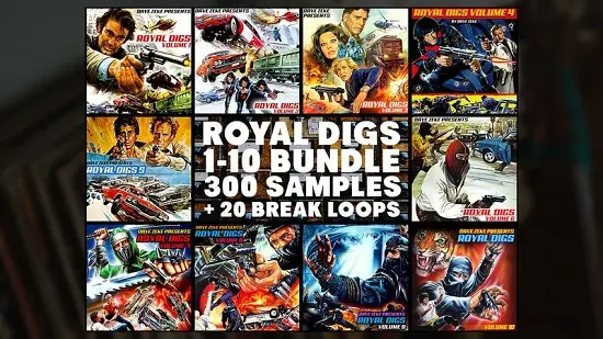 Dave Zeke Royal Digs Volumes 1-10 BUNDLE (300 Prechopped Samples + 20 BONUS Break Loops) WAV